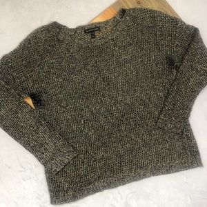 Eileen Fisher XS Cream Black Knit Crew Neck Wool